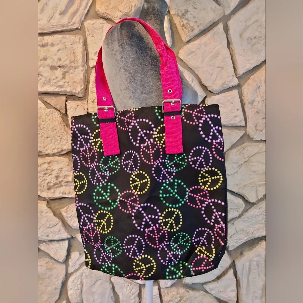 Peace Sign Multicolor Tote - Picture 1 of 7